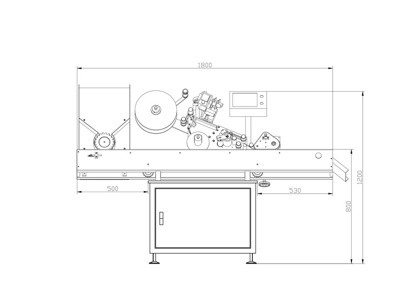 Automatische Horizontale Flacon Etiketteermachine Tekening